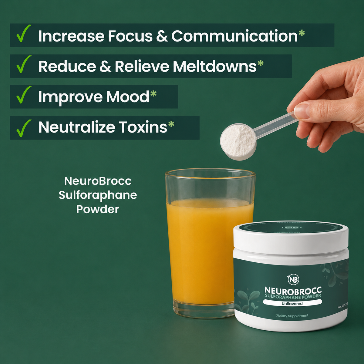 NeuroBrocc Flavorless Powder for Kids