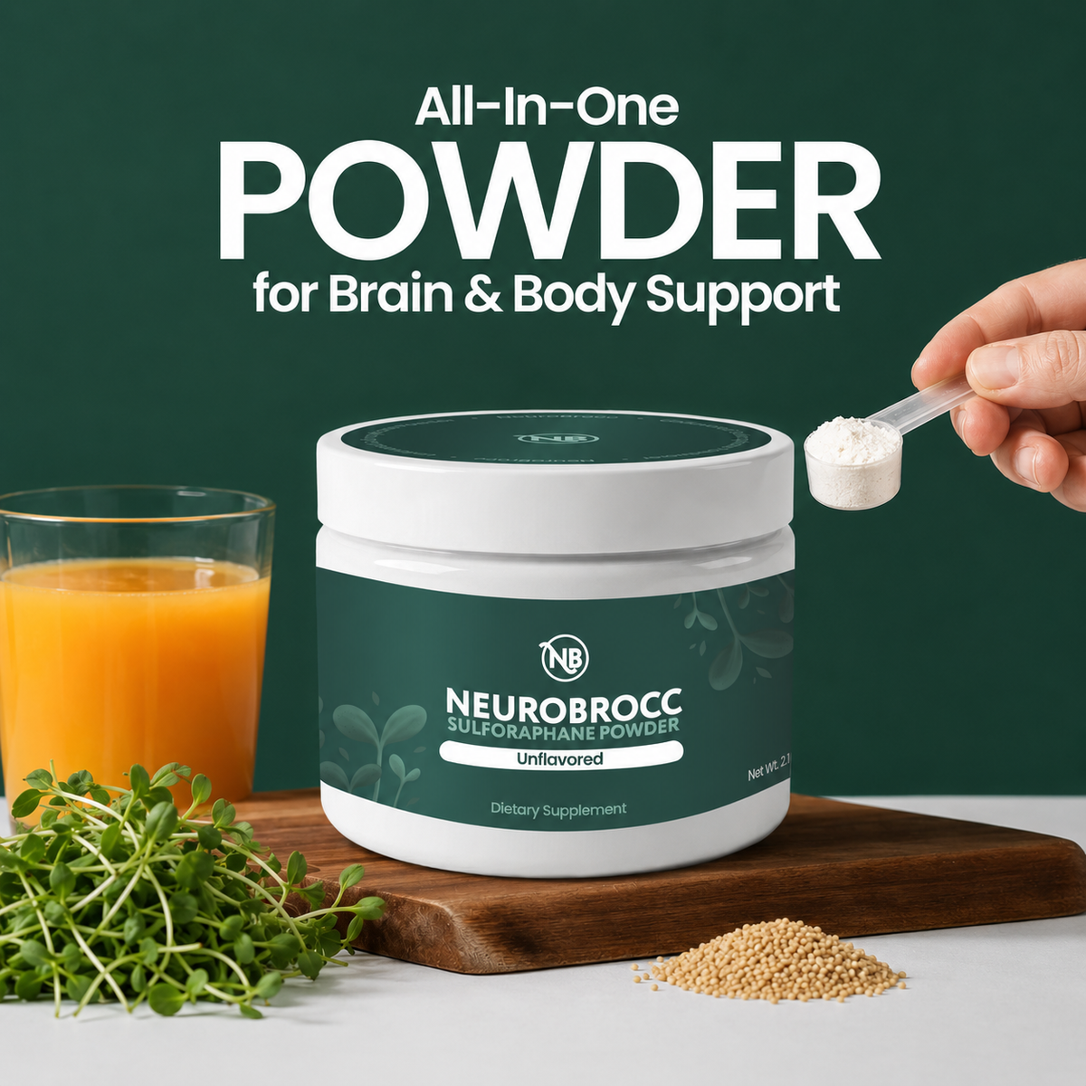 NeuroBrocc Flavorless Powder for Kids