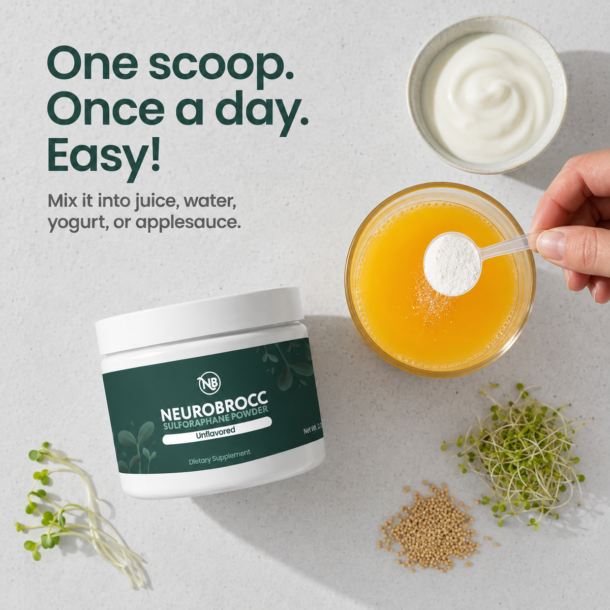 NeuroBrocc Flavorless Powder for Kids