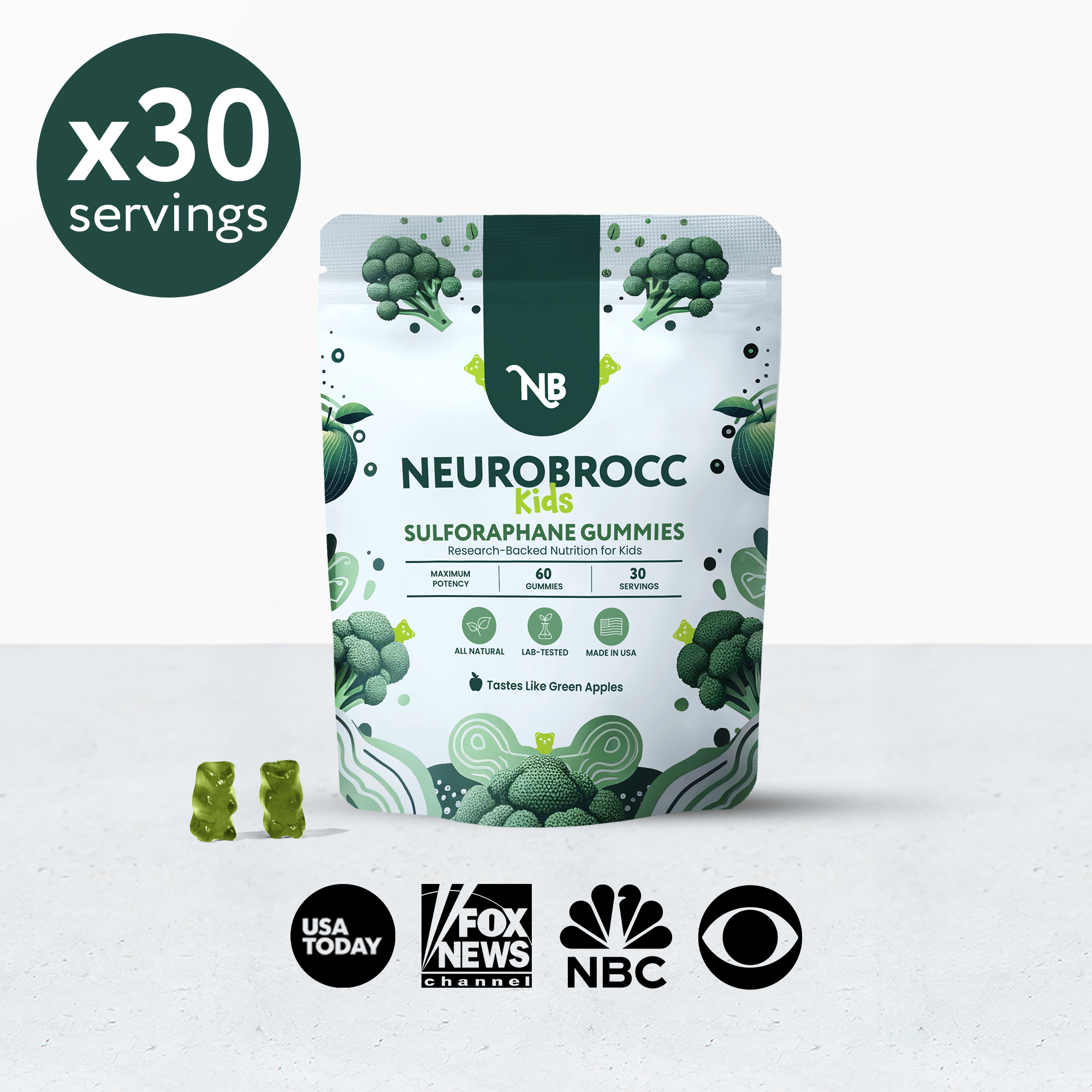 NeuroBrocc Gummies (Green Apple)